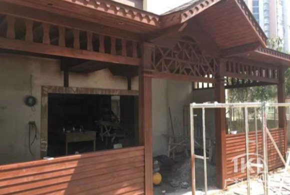 碳化木花架木廊架制作